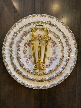 Royal Albert Dimity Rose 3-tier Dessert Stand